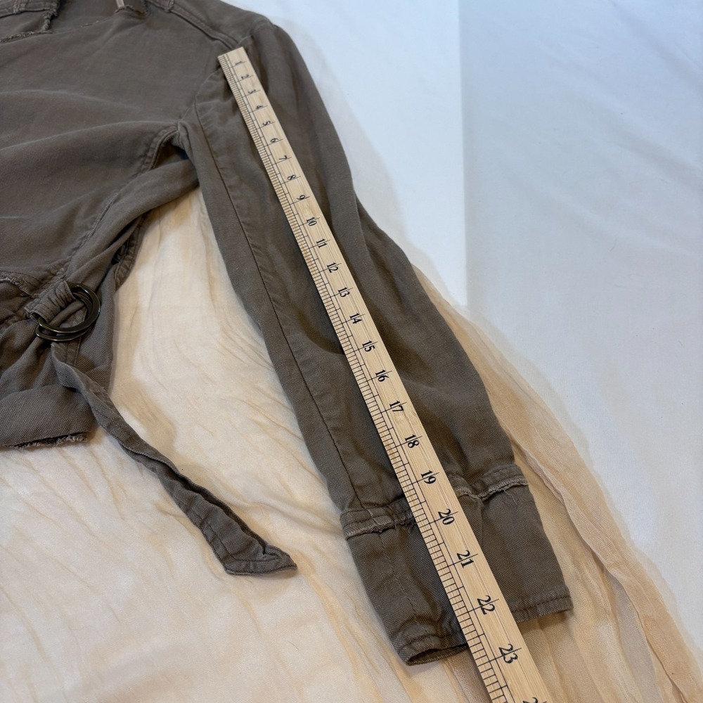 Free People Womens Olive Green Long Sleeve Open Front Jacket Size S - Picture 8 of 8